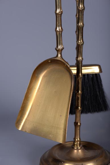 Modern brass mantelpiece tool set-4