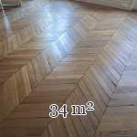 Batch of 34 m² of antique Point de Hongrie parquet flooring