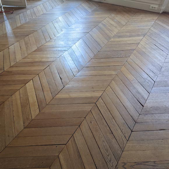 Batch of 34 m² of antique Point de Hongrie parquet flooring-0