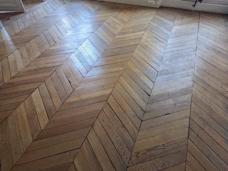 Batch of 34 m² of antique Point de Hongrie parquet flooring-1