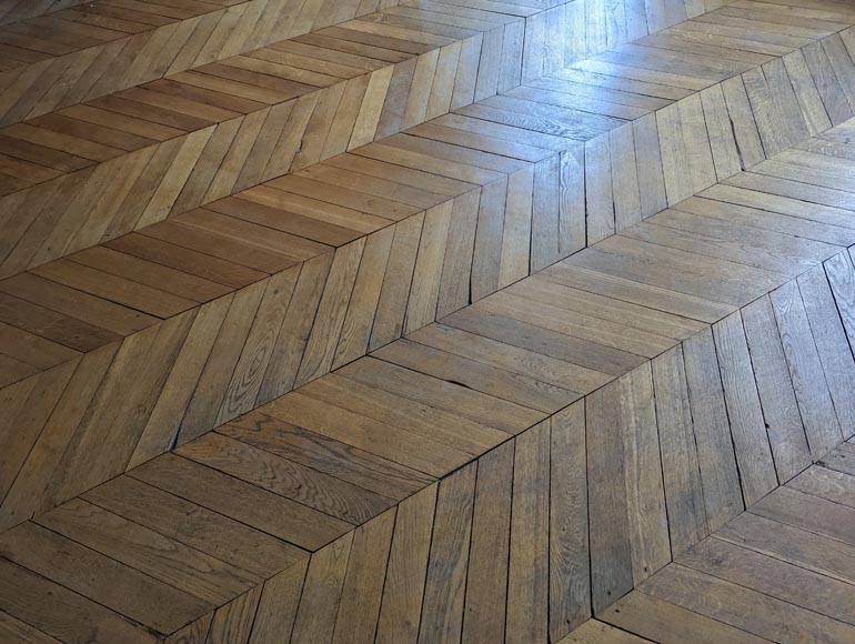 Batch of 34 m² of antique Point de Hongrie parquet flooring-2
