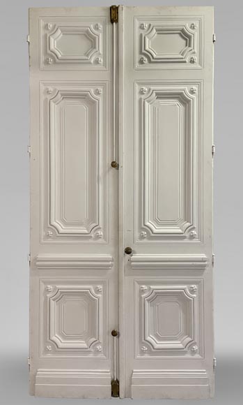 Pair of large, richly decorated Napoleon III-style double doors-1