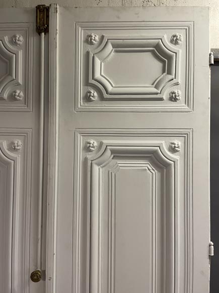 Pair of large, richly decorated Napoleon III-style double doors-3