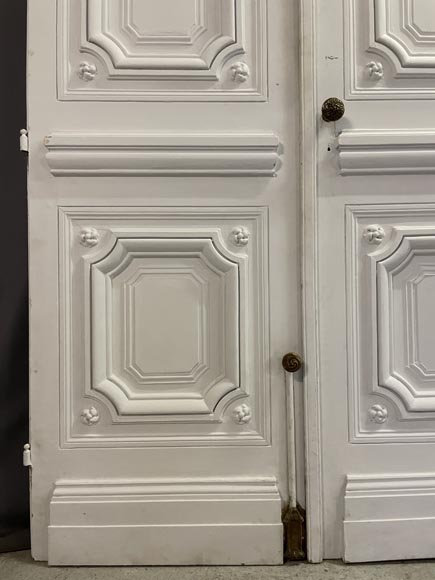 Pair of large, richly decorated Napoleon III-style double doors-5