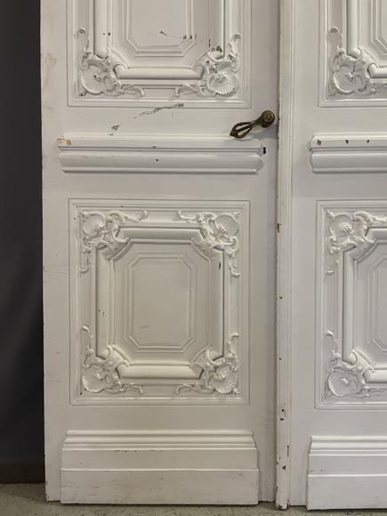 Pair of large, richly decorated Napoleon III-style double doors-10