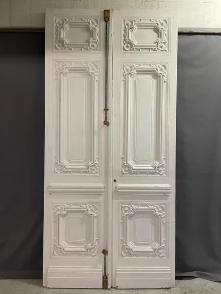 Pair of large, richly decorated Napoleon III-style double doors-15