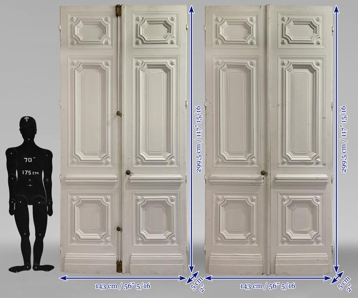 Pair of large, richly decorated Napoleon III-style double doors-19