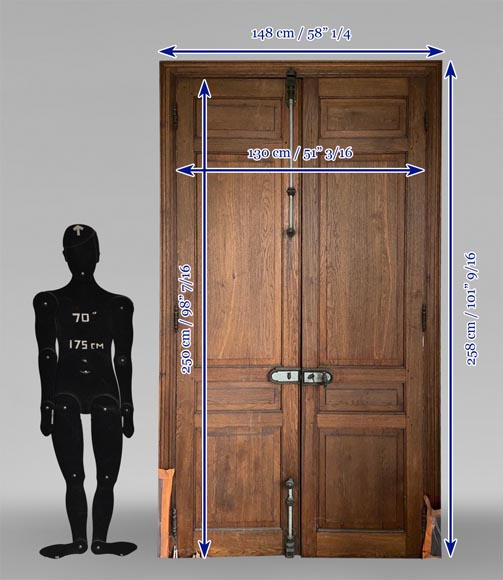 Paire de double portes en bois de 2,5 m de haut Portes