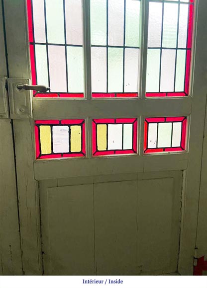 Entrance door and its stained glass surround-6