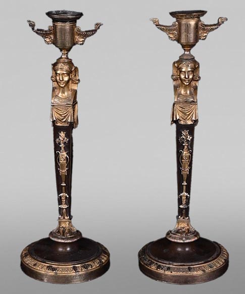 Egyptian Motif Candlesticks Egyptian Motif Candlesticks