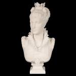 FAURE DE BROUSSÉ - Bust of a woman in Renaissance costume in statuary marble