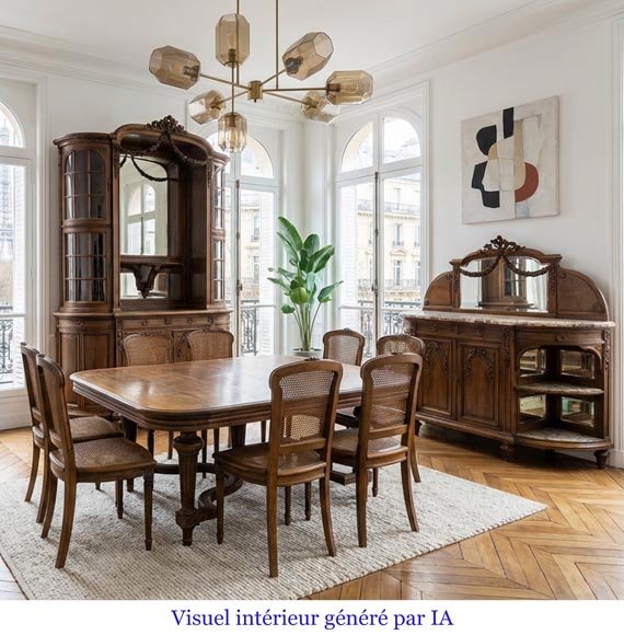 Louis XVI style dining room carved in walnut wood - Antique Dining Room ...
