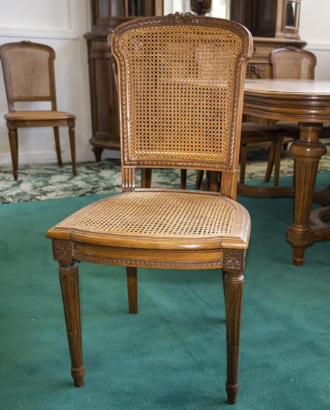 Louis XVI style dining room carved in walnut wood-5