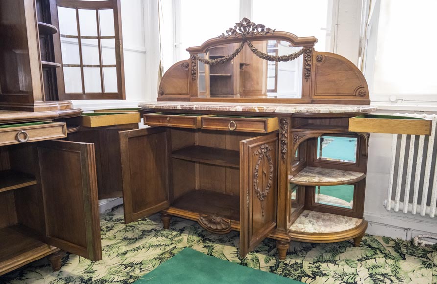 Louis XVI style dining room carved in walnut wood-17