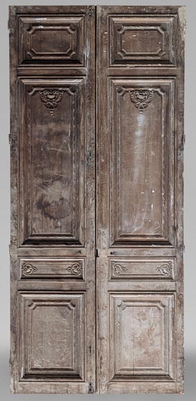 Napoleon III-style oak double door with shell decoration - Doors