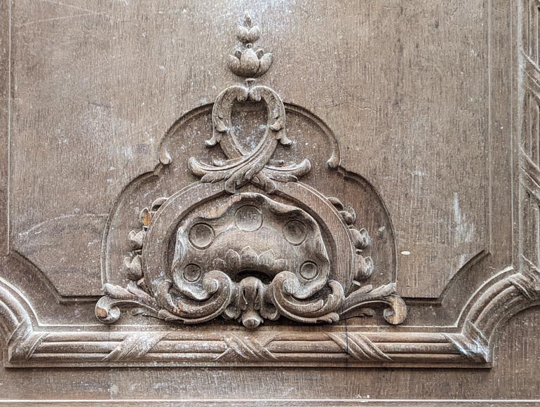 Napoleon III-style oak double door with shell decoration-4