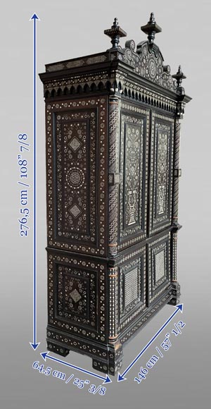 Rosewood cabinet with bone and light-wood marquetry-11