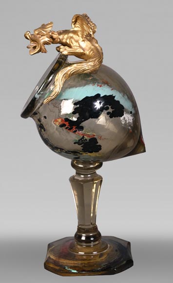 ESCALIER DE CRISTAL, François-Eugène ROUSSEAU & Ernest LÉVEILLÉ, Japanese-style polychrome glass vase with a gilt bronze dragon mount ESCALIER DE CRISTAL, François-Eugène ROUSSEAU & Ernest LÉVEILLÉ, Japanese-style polychrome glass vase with a gilt bronze dragon mount-5