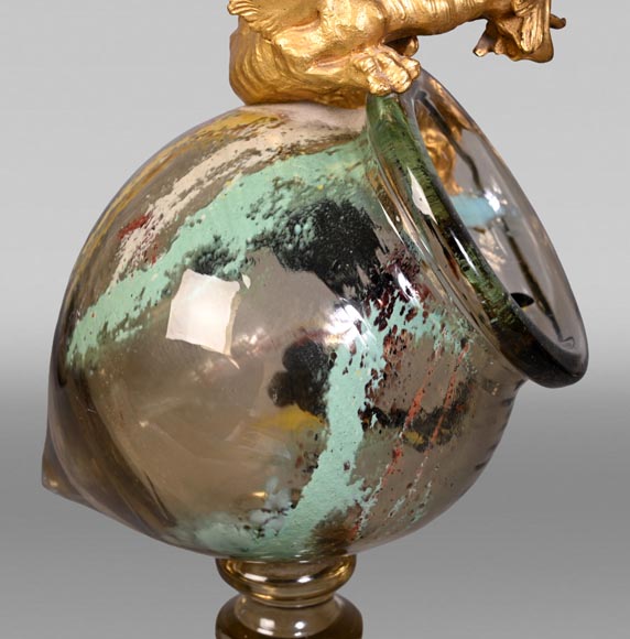 ESCALIER DE CRISTAL, François-Eugène ROUSSEAU & Ernest LÉVEILLÉ, Japanese-style polychrome glass vase with a gilt bronze dragon mount ESCALIER DE CRISTAL, François-Eugène ROUSSEAU & Ernest LÉVEILLÉ, Japanese-style polychrome glass vase with a gilt bronze dragon mount-12