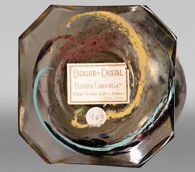 ESCALIER DE CRISTAL, François-Eugène ROUSSEAU & Ernest LÉVEILLÉ, Japanese-style polychrome glass vase with a gilt bronze dragon mount ESCALIER DE CRISTAL, François-Eugène ROUSSEAU & Ernest LÉVEILLÉ, Japanese-style polychrome glass vase with a gilt bronze dragon mount-14