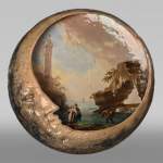 A rare piece by Emile GALLÉ, moon and landscape fantasy after Joseph Vernet