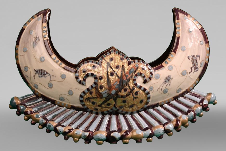 A precious Egyptian ship, a rare earthenware piece by Emile GALLÉ-0