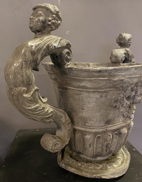 English Baroque lead urn, Bulbeck Foundry, 19th century-6