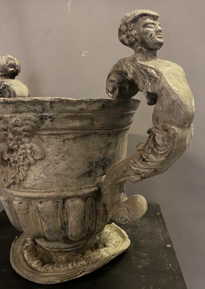 English Baroque lead urn, Bulbeck Foundry, 19th century-7