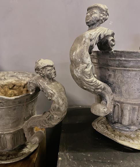English Baroque lead urn, Bulbeck Foundry, 19th century-9