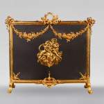 Napoleon III style gilt bronze fire screen