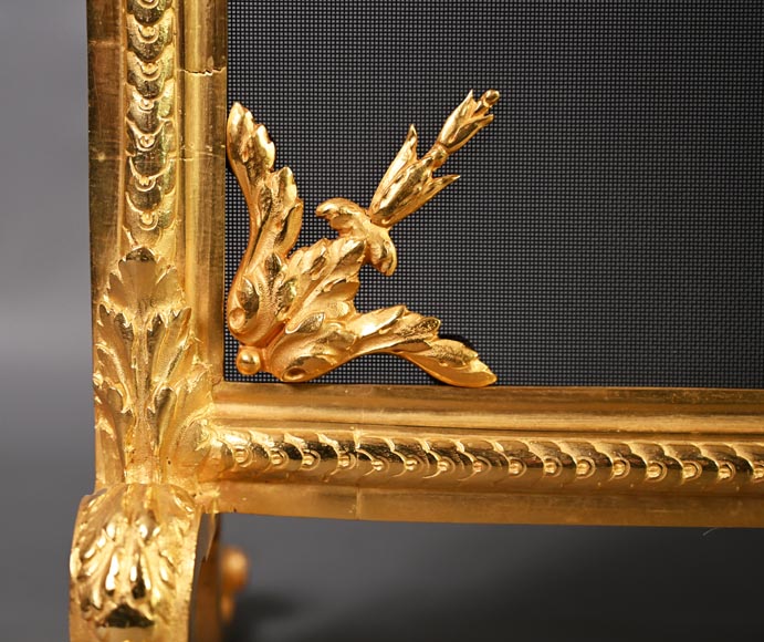 Napoleon III style gilt bronze fire screen-5