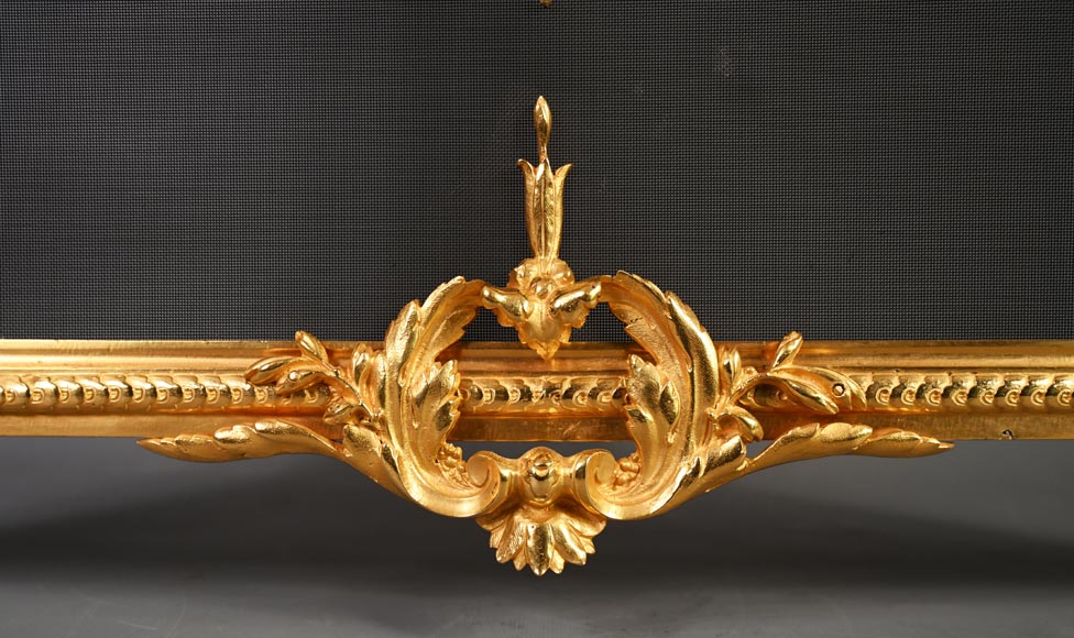 Napoleon III style gilt bronze fire screen-6