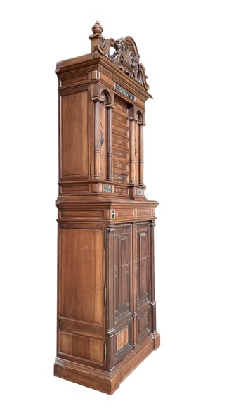 Neo-Renaissance ceremonial cabinet, Napoléon III period, carved