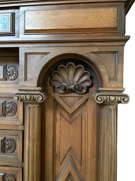 Neo-Renaissance ceremonial cabinet, Napoléon III period, carved
