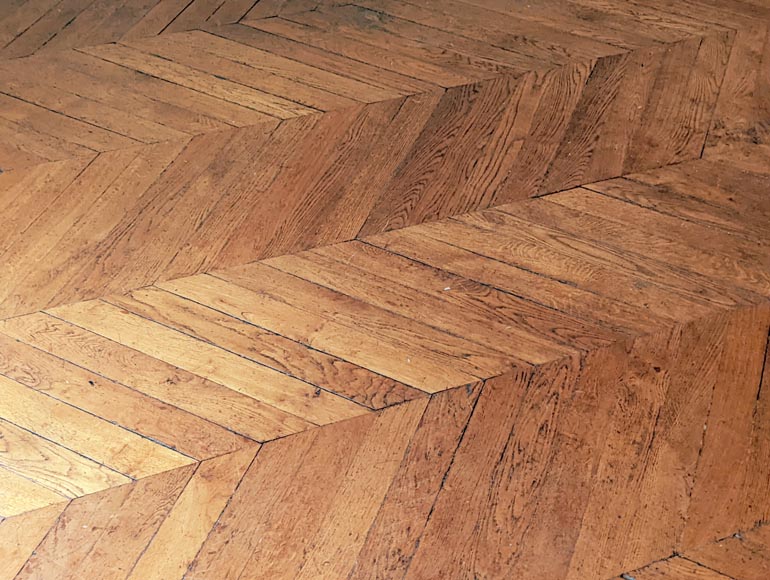 14 m² lot of oak herringbone parquet-5