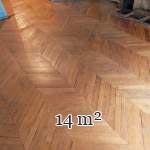 14 m² lot of oak herringbone parquet