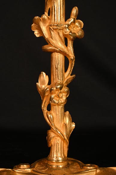 Napoleon III style gilded bronze mantelpiece tool set-3