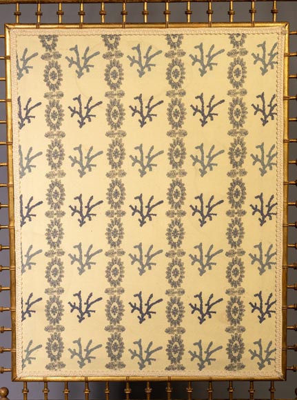 Gilded bamboo fire screen-1