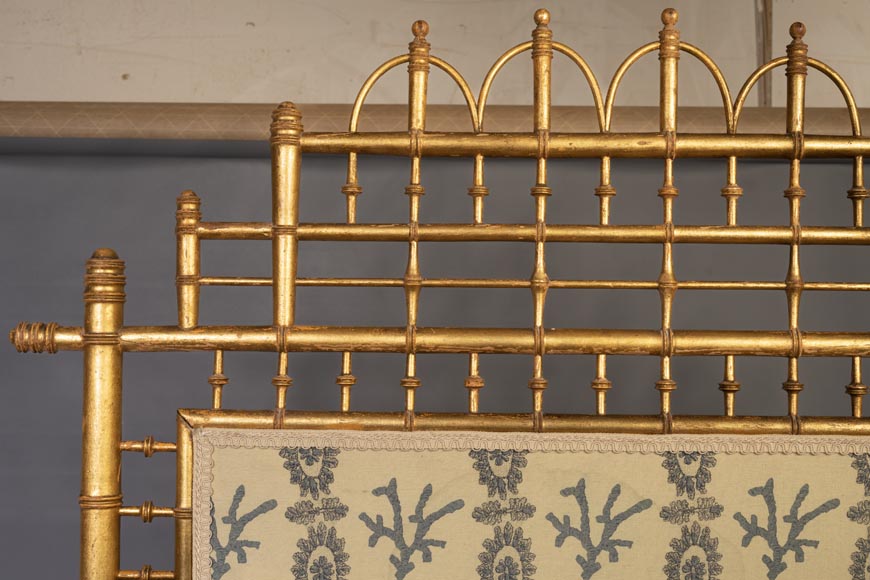 Gilded bamboo fire screen-3