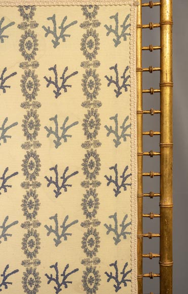 Gilded bamboo fire screen-4