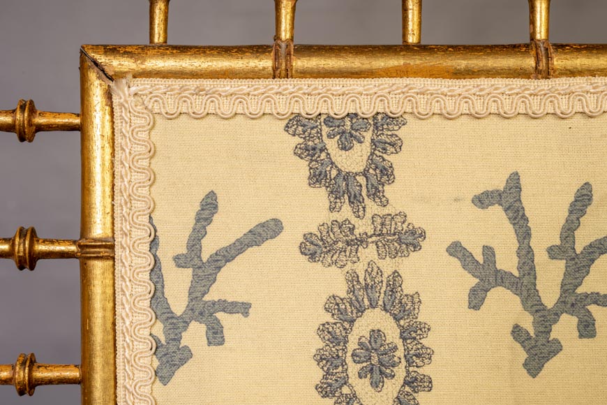 Gilded bamboo fire screen-6