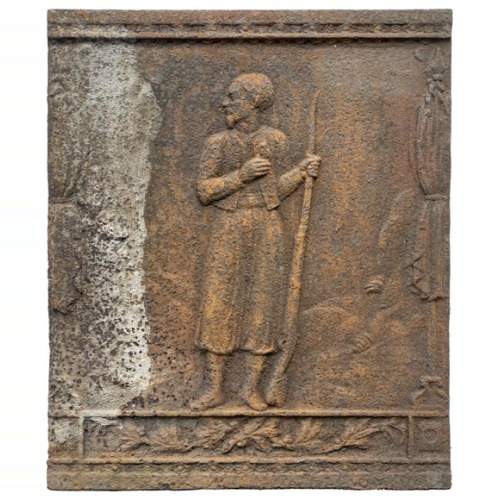 Fireback decorated with a