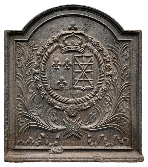 Fireback from the 17th century with the arms of France and Navarre-0