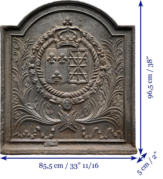 Fireback from the 17th century with the arms of France and Navarre-8