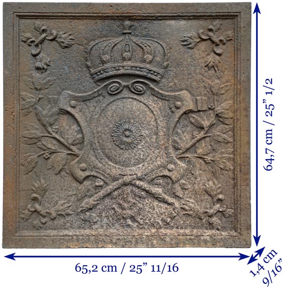 Fireback of the 18th century with crowned arms.-10