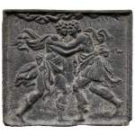 18th century fireback with a scene of conciliation