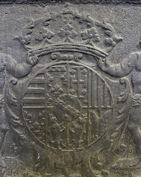Fireback with the coat of arms of the Duke of Lorraine and Bar of Leopold I-1