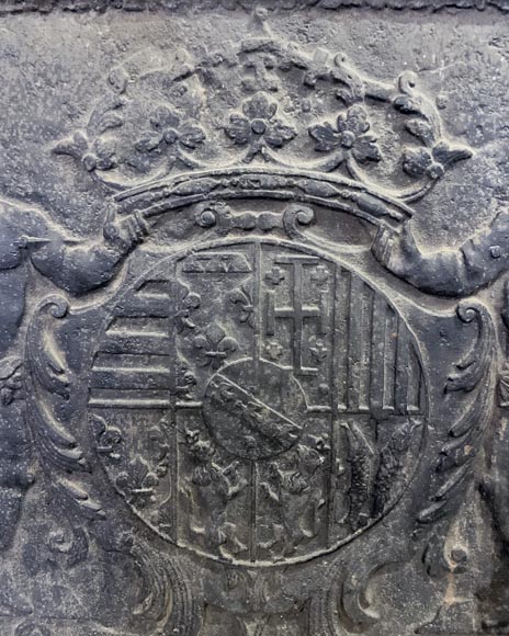 Fireback featuring the coat of arms of Leopold I, Duke of Lorraine and Bar-1