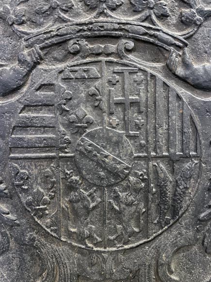 Fireback featuring the coat of arms of Leopold I, Duke of Lorraine and Bar-2