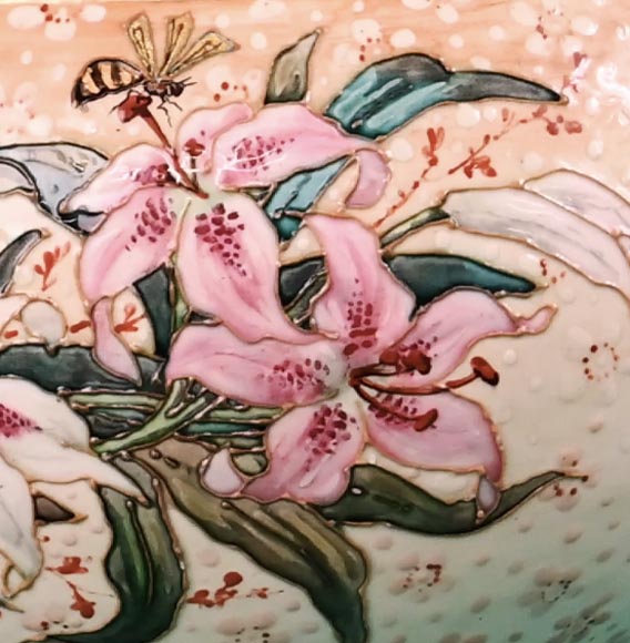 The Royal Macaw vase painted by AlbertLéon LEBARQUE and its original